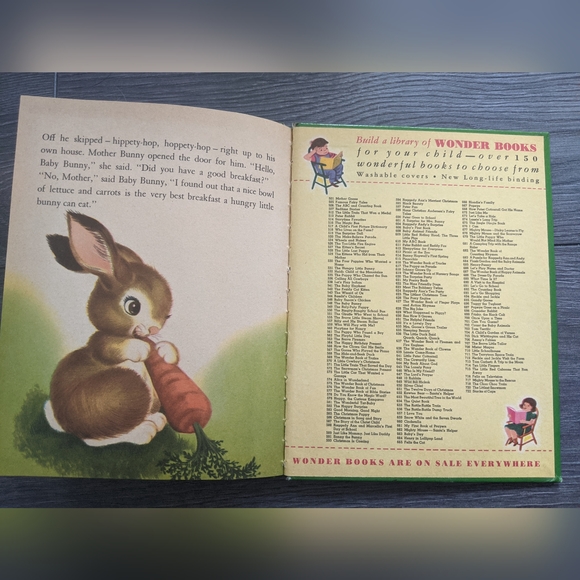 Vintage 1950 The Hungry Little Bunny and What He Found Out Irma Wilde - Picture 6 of 9
